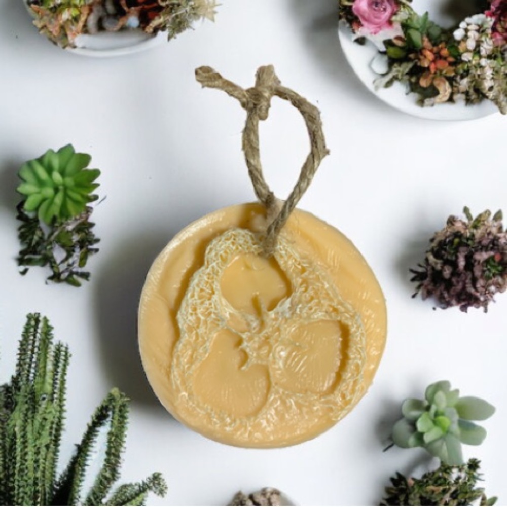 HAND CRAFTED Shea Butter Loofah Soap - Orange Creamsicle (Orange Round)